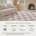 PureCozy Checkered Rug 7x10 for Living Room - Image 8