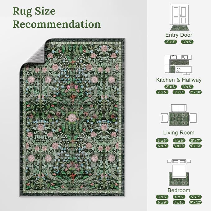AMTOVO 2.7x8 Runner Rug for Hallway, Washable Non-Slip Long Kitchen Carpet - Image 9