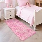 Soft Plush Pink Fluffy Rug 2x5 Ft, Fuzzy Shag Runner Carpet - Image 9