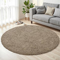 Gray Camel Round Fluffy Rug 6ft, Soft Bedroom Circle Rugs Mats by Unknown