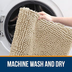 OLANLY Bathroom Rugs 32x20, Extra Soft Absorbent Chenille Bath Rugs, Rubber - Image 5