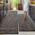 Kitchen Rugs Sets of 2-Non Slip Kitchen Mats by BSICPRO