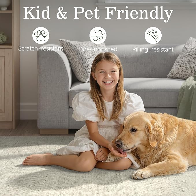DCX 10x14 Beige Rug, Kid & Pet Friendly - Image 7