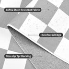 Terrug Grey and White Checkered Rug - Image 5