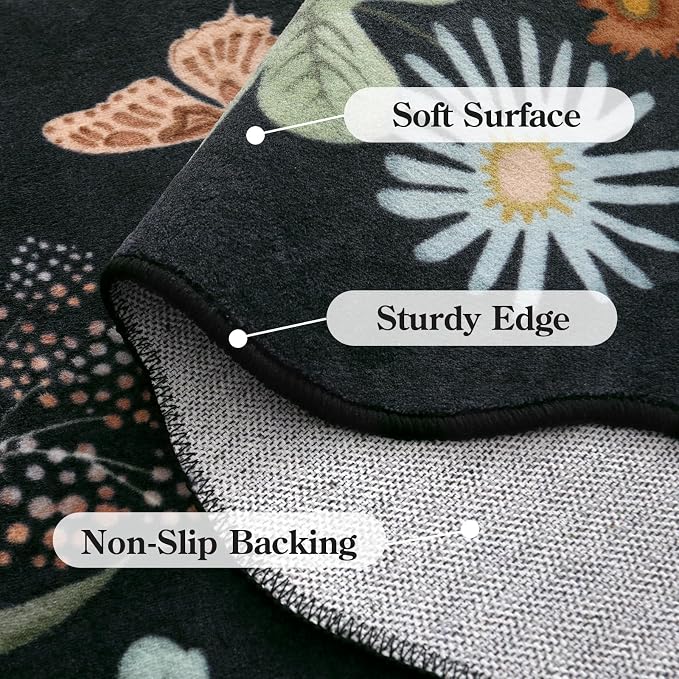 Lahome Floral Washable Rugs 8x10, Soft Ultra-Thin 8x10 Rugs - Image 7