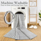 Lahome Abstract Washable Rugs, Soft Area Rugs 4x6 Non-Slip Grey Rug - Image 3