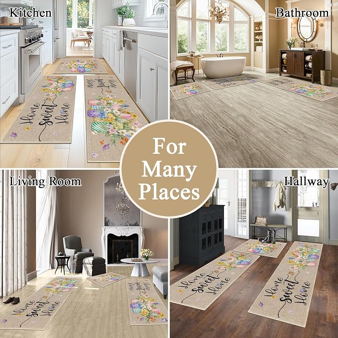 Vaukki Boho Kitchen Rug Sets 3 Pieces, Washable Kitchen Mats - Image 5