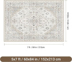 befbee 5x7 Area Rugs for Living Rooms, Stain Resistant Neutral Washable Rugs - Image 2