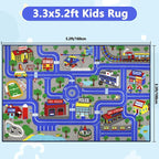 Capslpad Kids Rug Educational Play Rug 5.2'x3.3' Traffic Road Kids Play Car Mat - Image 2