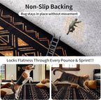SERISSA 2x5 Kitchen Runner Rug, Washable Non-Slip Black and Gold Boho Rug - Image 6