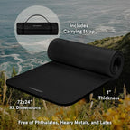 Retrospec Solana Yoga Mat 1" Thick w/Nylon Strap - Image 3
