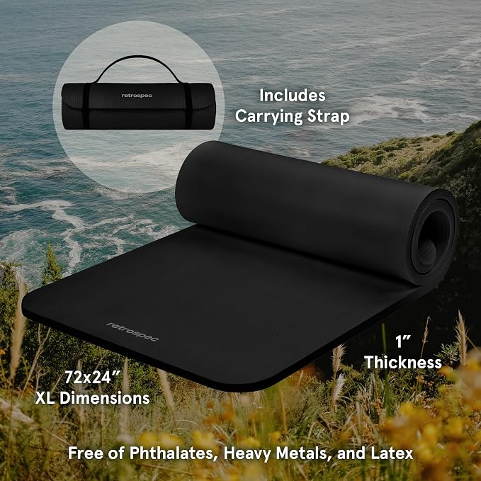 Retrospec Solana Yoga Mat 1" Thick w/Nylon Strap - Image 3