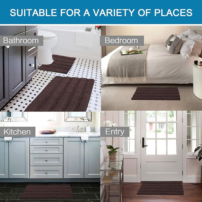 Bathroom Rugs Bath Rug Set 2 Piece Bathroom Contour Rug Toilet Mat Sets Non - Image 6