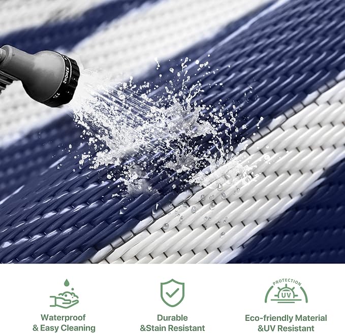 GENIMO Outdoor Rug Waterproof for Patio Decor, Outside Area Mat for Rv - Image 5
