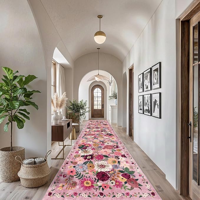 Rug for Hallways Kitchen Rug 2'6" x 14', Non Slip Washable Rugs by WelcometoBabovid