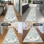 HEBE Hallway Runner Rug 2'8''x12' Washable Vintage Distressed Area Rugs Non - Image 5