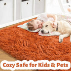 Amdrebio Burnt Orange 2x3 Small Area Rugs - Image 7
