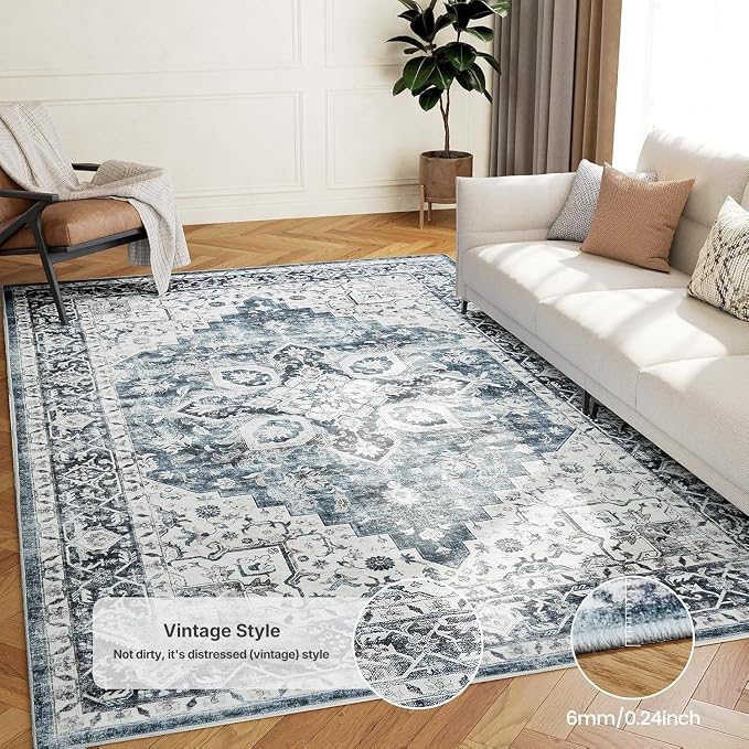 AMADA HOMEFURNISHING 6x9 Area Rugs, Vintage Rugs - Image 6
