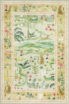 2x3 Washable Area Rug for Entryway Non Slip Safari Nursery Rug Green Kids Room - Image 4