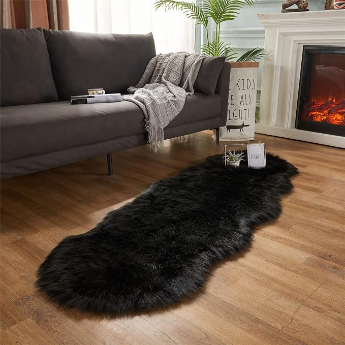 EasyJoy Ultra Soft Fluffy Shaggy Area Rug Faux Fur Rug Chair Cover Seat Pad - Image 8