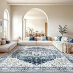 AMADA HOMEFURNISHING 10x14 Washable Area Rug, Low-Profile Large Area Rug by AMADAHOMEFURNISHING
