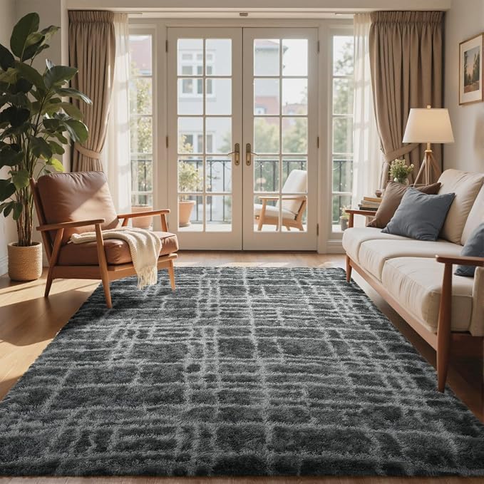 Shag Rugs for Bedroom Living Room, Tie-Dyed Ultra Soft Fluffy Furry Area Rugs by Cuzwlovita