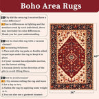 SERISSA Area Rug 3x5 Boho Rugs for Bedroom, Washable Non-Slip Living Room Rug - Image 2