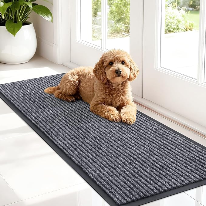 OLANLY Front Door Mat Indoor Outdoor Entrance, Waterproof Heavy Duty Doormat by OLANLY