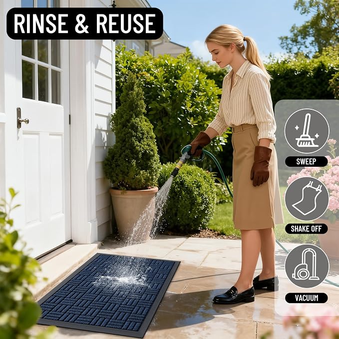 OLANLY Front Door Mat Outside Entrance 47x32, Heavy Duty Sturdy Natural Rubber - Image 8