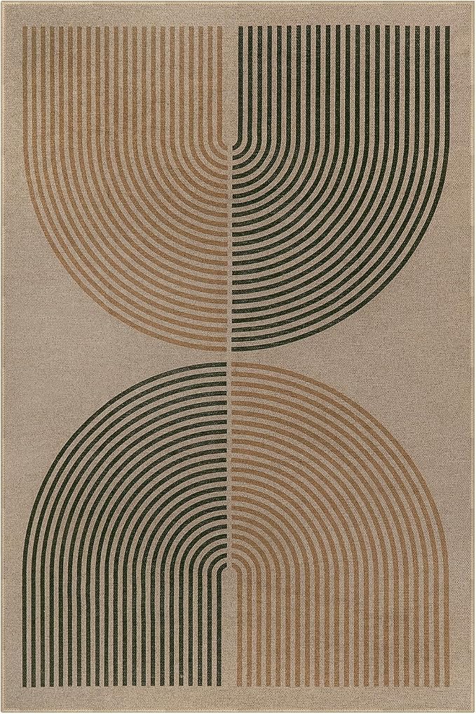 Lahome Enfys Modern Rainbow Easy Jute Rug, 4x6 Washable Rugs - Image 9