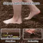 5x7 Area Rugs for Living Room Rug: Soft Fluffy Shag Brown Rugs for Bedroom - Image 5