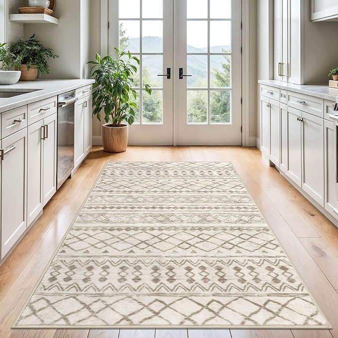 KUTA Area Rug 4x6 Boho, Moroccan Washable Rugs - Image 3