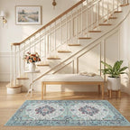 RELEANY Area Rugs Runner 2'6"x5' Washable Non-Slip, Floral Vintage Distress - Image 3