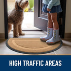 OLANLY Half Circle Door Mat Indoor Outdoor Entrance Welcome, Waterproof - Image 6