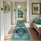 RELEANY Area Rugs Runner 3'x9' Washable Non-Slip, Floral Vintage Distress - Image 2
