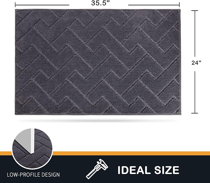 PURRUGS Dirt Trapping Door Mat 24" x 35.5", Non-Slip Machine Washable Entry Rug - Image 2