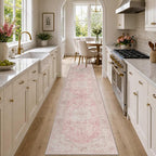 Latte&Fog Pink 2x10 Kitchen Runner Rug Non Slip, Washable Long Runner Rugs by LatteFog