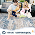 XLUEZ 6x9 Area Rugs for Living Room, Washable Modern Abstract Large Area Rug - Image 3