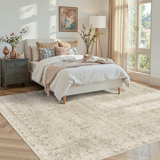 Rugxara 5x7 Area Rugs for Living Room Bedroom, Vintage Floral Retro Boho Non - Image 3
