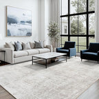 Area Rug 6x9 Living Room Rug Washable: No-Slip Abstract Soft Thin Large Light - Image 3