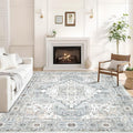 Area Rug 9×12 Washable Rugs for Bedroom, Vintage Floral Rug Soft Non Slip Stain by Dotiiorug