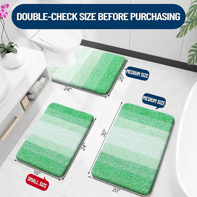 OLANLY Luxury Toilet Rugs U-Shaped 24x20, Extra Soft and Absorbent Microfiber - Image 2