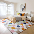 KICMOR Large 6x9 Area Rugs for Living Room, Fluffy Soft Colorful Checkered Shag - Image 3