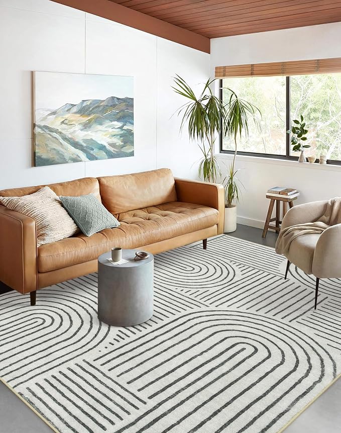 Lahome Abstract Washable Area Rug, 5x7 Rug by Lahome