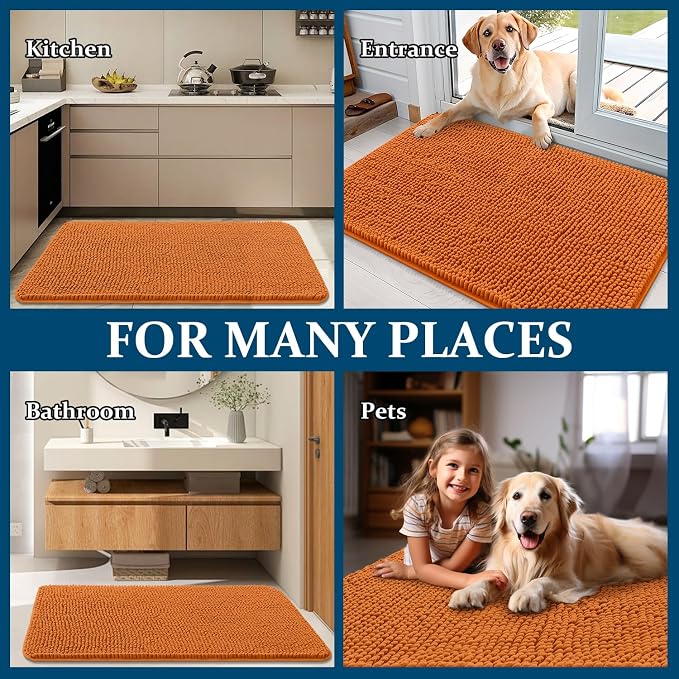 OLANLY Dog Door Mat for Muddy Paws 70x35, Absorbs Moisture and Dirt, Absorbent - Image 8