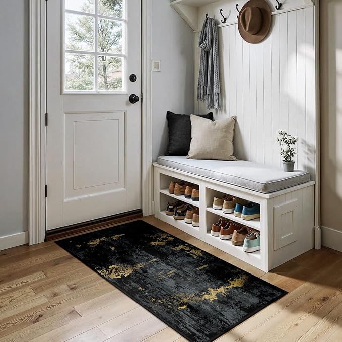 RELEANY Washable Area Rugs 2'x5' Non-Slip Modern Abstract Soft by RELEANY