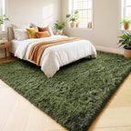 Amdrebio Olive Green Fluffy Area Rugs - Image 3