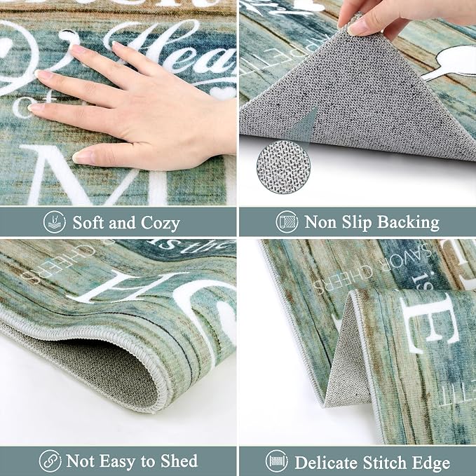 Vaukki Boho Kitchen Rug Sets 3 Pieces, Washable Kitchen Mats - Image 3