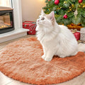 OLANLY Muted Orange Round Rugs for Bedroom by OLANLY