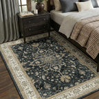 RELEANY Area Rugs 5'x7' Washable Non-Slip, Floral Vintage Distress Medallion - Image 2